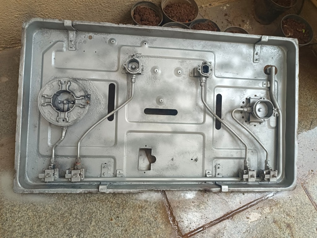 Fully restored and painted stove interior tray